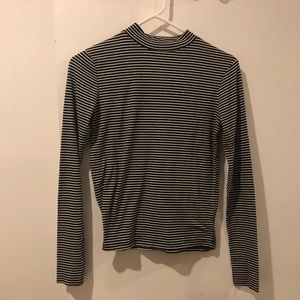 Zara striped ribbed mock turtleneck